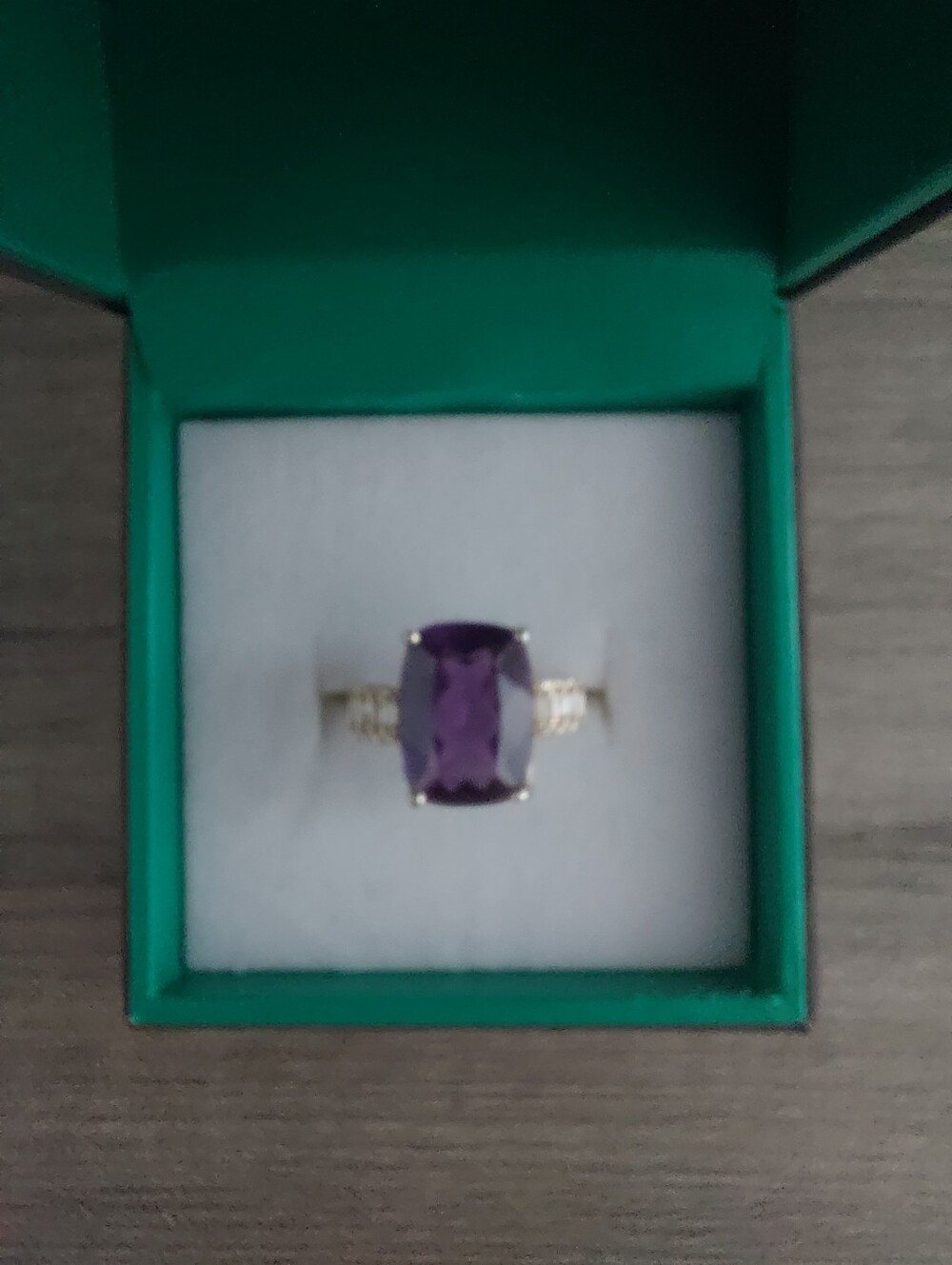 Effy 14kt Amethyst Ring With Genuine Diamonds Yellow Gold - Picture 12 of 16